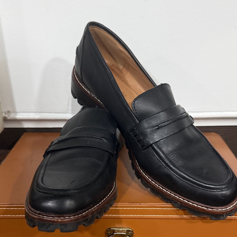 MADEWELL BLACK THE CORINNE LUGSOLE LOAFERS